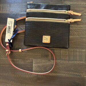 Dooney & Bourke Black North South Triple Zip NWT
